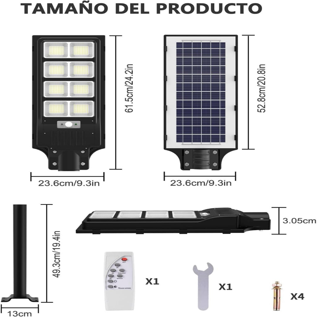 Farola solar exterior con sensor de movimiento 400 W - additional image 1