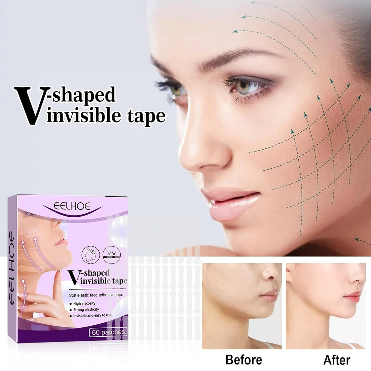 Adhesivo de estiramiento facial 120pcs